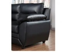 Canapé 3 Places MANOA En Simili - Noir -Meubles Soldes Boutique canape 236039