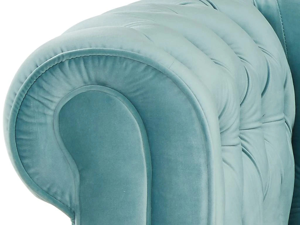 Fauteuil CHESTERFIELD - Velours Bleu Pastel 5 Fauteuil CHESTERFIELD - Velours Bleu Pastel – Image 3