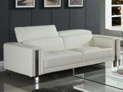 Canapé 3 Places En Simili MAROUA - Blanc