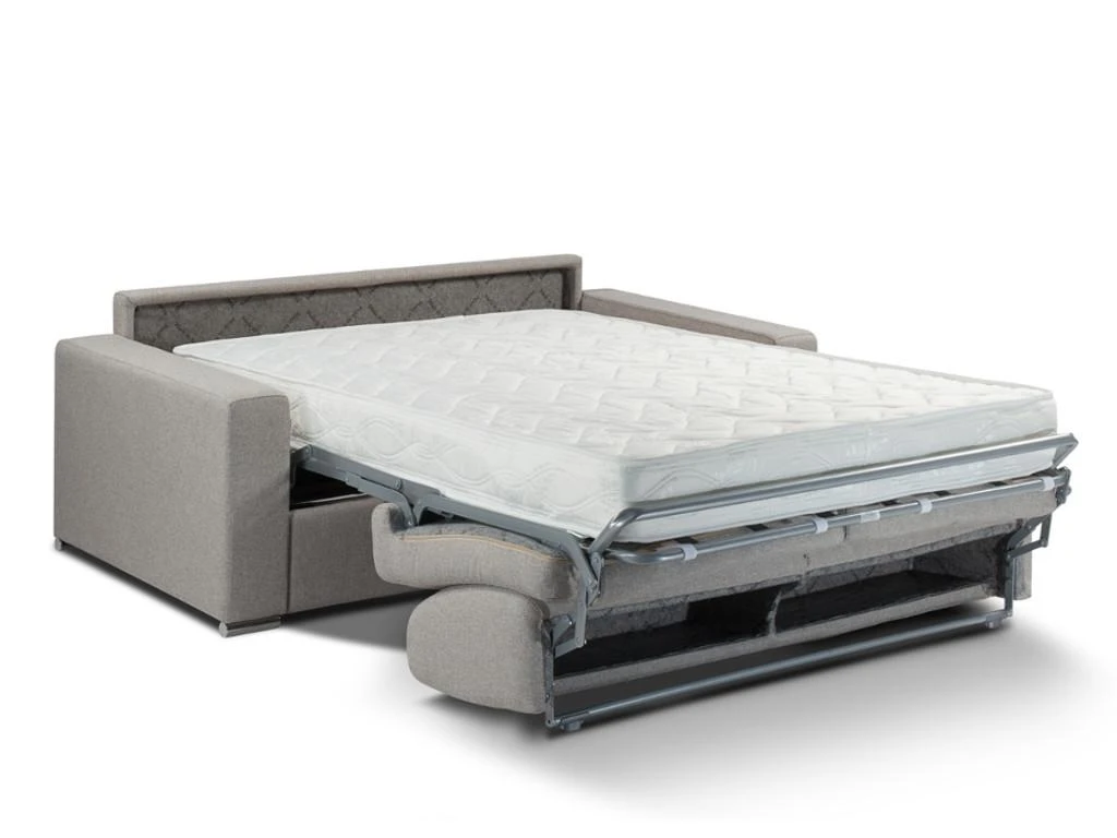 Canapé 4 Places Convertible Express En Simili CALITO - Gris - Couchage 160 Cm - Matelas 14 Cm Avec Mémoire De Forme DUNLOPILLO 14 Canapé 4 Places Convertible Express En Simili CALITO - Gris - Couchage 160 Cm - Matelas 14 Cm Avec Mémoire De Forme DUNLOPILLO – Image 12