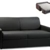Canapé 3 Places Convertible Express En Simili CALIFE - Noir - Couchage 140 Cm - Matelas 14 Cm -Meubles Soldes Boutique canape 272849