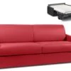 Canapé 4 Places Convertible Express En Simili CALIFE - Rouge - Couchage 160 Cm - Matelas 18 Cm -Meubles Soldes Boutique canape 272869