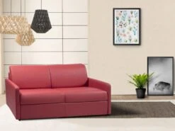 Canapé 3 Places Convertible Express En Simili CALIFE - Noir - Couchage à Lattes Larges 140 Cm - Matelas 14 Cm -Meubles Soldes Boutique canape 273307 3