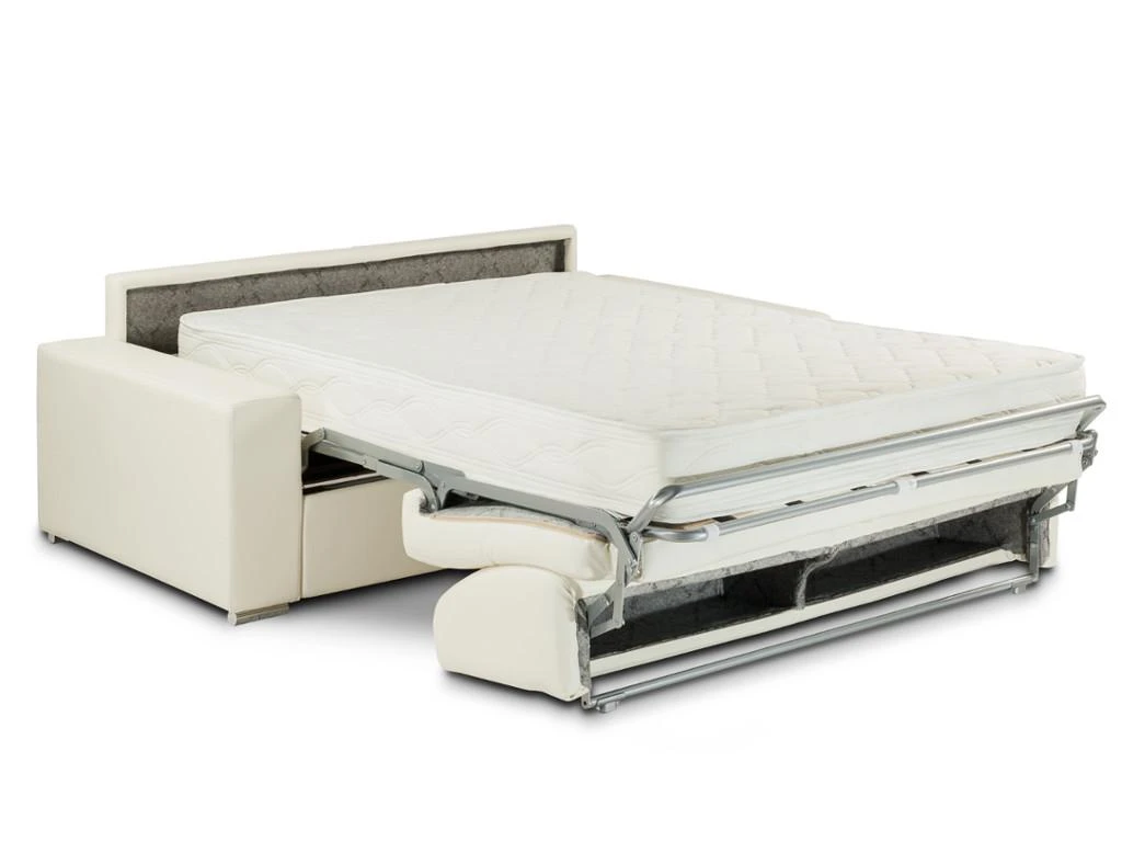 Canapé 4 Places Convertible Express En Simili EMIR - Gris - Couchage 160 Cm - Matelas 18 Cm 4 Canapé 4 Places Convertible Express En Simili EMIR - Gris - Couchage 160 Cm - Matelas 18 Cm – Image 2