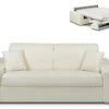 Canapé 3 Places Convertible Express En Simili EMIR - Blanc - Couchage 140 Cm - Matelas 18 Cm -Meubles Soldes Boutique canape 273855