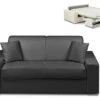 Canapé 2 Places Convertible Express En Simili EMIR - Noir - Couchage 120 Cm - Matelas 14 Cm -Meubles Soldes Boutique canape 273867