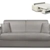 Canapé 4 Places Convertible Express En Simili EMIR - Gris - Couchage 160 Cm - Matelas 18 Cm