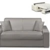 Canapé 2 Places Convertible Express En Simili EMIR - Gris - Couchage 120 Cm - Matelas 22 Cm -Meubles Soldes Boutique canape 273967