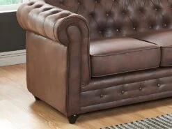 Fauteuil CHESTERFIELD En Microfibre Aspect Cuir Vieilli 11 Fauteuil CHESTERFIELD En Microfibre Aspect Cuir Vieilli -Meubles Soldes Boutique canape 278463