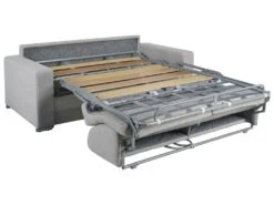 Canapé 4 Places Convertible Express En Simili CALITO - Gris - Couchage 160 Cm - Matelas 22 Cm Avec Mémoire De Forme DUNLOPILLO -Meubles Soldes Boutique canape 284919 9