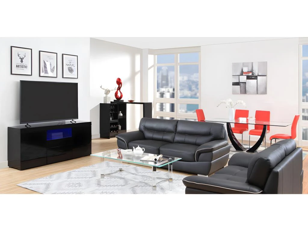 Canapé 3 Places En Cuir THIBAULT - Noir 12 Canapé 3 Places En Cuir THIBAULT - Noir – Image 10