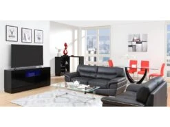 Canapé 2 Places En Cuir THIBAULT - Noir -Meubles Soldes Boutique canape 292573