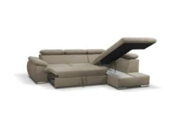 Canapé D'angle Convertible En Tissu Avec Coffre De Rangement FABIEN - Beige - Angle Droit -Meubles Soldes Boutique canape 299991