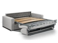 Canapé 4 Places Convertible Express En Tissu CALITO - Gris - Couchage Lattes Larges 160 Cm - Matelas 18 Cm -Meubles Soldes Boutique canape 309291