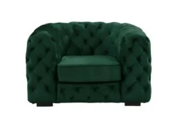 Fauteuil Chesterfield STANLEY - Velours Vert Sapin -Meubles Soldes Boutique canape 315063
