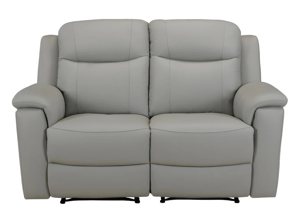 Canapé 2 Places Relax EVASION En Cuir - Gris Clair 7 Canapé 2 Places Relax EVASION En Cuir - Gris Clair – Image 6
