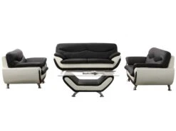 Canapé 2 Places En Simili INDICE - Bicolore Noir Et Ivoire 27 Canapé 2 Places En Simili INDICE - Bicolore Noir Et Ivoire -Meubles Soldes Boutique canape 322185 1