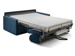Canapé 4 Places Convertible Express En Velours CALIFE - Bleu Nuit - Couchage à Lattes Larges 160 Cm - Matelas 18 Cm -Meubles Soldes Boutique canape 325777 1