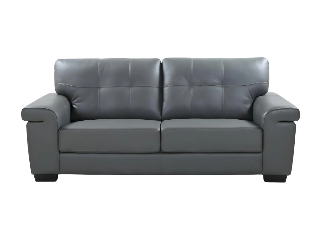 Canapé 3 Places En Cuir HAZEL - Gris 4 Canapé 3 Places En Cuir HAZEL - Gris – Image 2