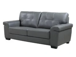 Canapé 3 Places En Cuir HAZEL - Gris 11 Canapé 3 Places En Cuir HAZEL - Gris -Meubles Soldes Boutique canape 328565