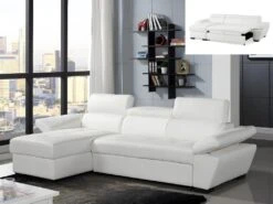 Canapé D'angle Convertible En Cuir JONOVA - Anthracite - Angle Droit 15 Canapé D'angle Convertible En Cuir JONOVA - Anthracite - Angle Droit -Meubles Soldes Boutique canape 340843