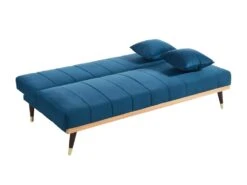 Canapé 3 Places Convertible Clic-clac En Velours KERBI - Bleu Roi -Meubles Soldes Boutique canape 351441
