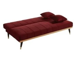 Canapé 3 Places Convertible Clic-clac En Velours KERBI - Bleu Roi -Meubles Soldes Boutique canape 351455