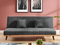 Canapé 3 Places Convertible Clic-clac En Velours KERBI - Bleu Roi -Meubles Soldes Boutique canape 351459