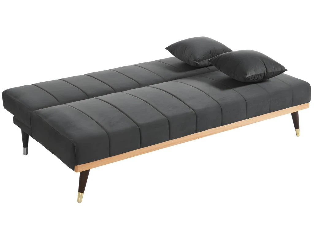 Canapé 3 Places Convertible Clic-clac En Velours KERBI - Vert Sapin 17 Canapé 3 Places Convertible Clic-clac En Velours KERBI - Vert Sapin – Image 15