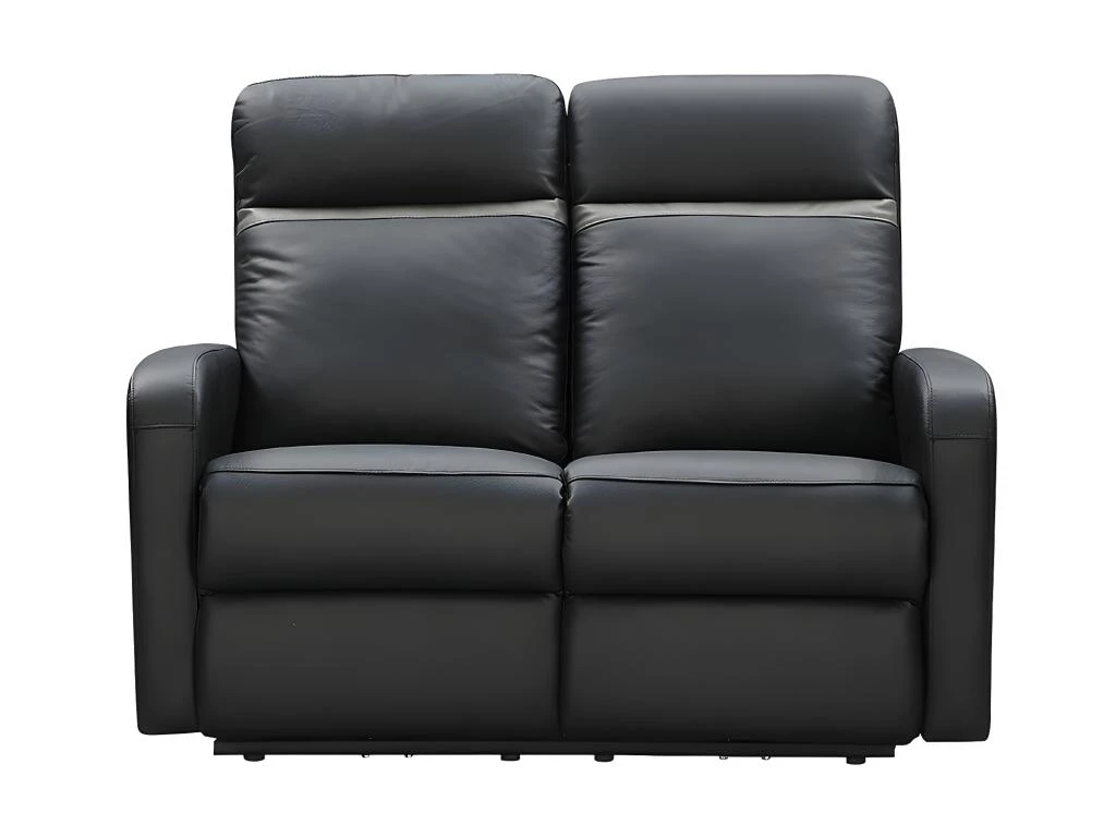 Canapé 2 Places Relax électrique En Cuir ABERDEEN - Noir Et Bande Anthracite 4 Canapé 2 Places Relax électrique En Cuir ABERDEEN - Noir Et Bande Anthracite – Image 2