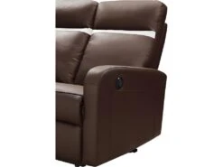 Canapé 3 Places Relax électrique En Cuir ABERDEEN - Marron Et Bande Ivoire 11 Canapé 3 Places Relax électrique En Cuir ABERDEEN - Marron Et Bande Ivoire -Meubles Soldes Boutique canape 366615