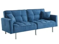Canapé 3 Places Convertible Clic-clac En Tissu MINEY - Bleu -Meubles Soldes Boutique canape 367729