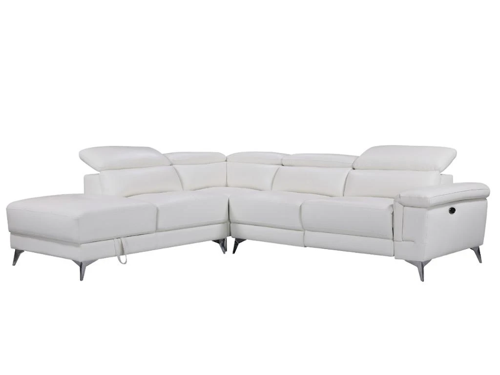 Canapé D'angle Relax électrique En Cuir PASCALINE - Ivoire - Angle Gauche 7 Canapé D'angle Relax électrique En Cuir PASCALINE - Ivoire - Angle Gauche – Image 5
