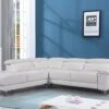 Canapé D'angle Relax électrique En Cuir PASCALINE - Ivoire - Angle Gauche -Meubles Soldes Boutique canape 382883