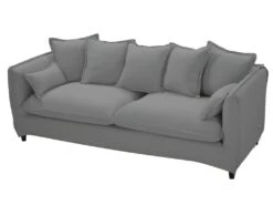 Canapé 3 Places En Tissu RAMSES - Gris -Meubles Soldes Boutique canape 383889