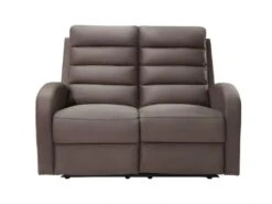 Canapé 2 Places Relax En Tissu GIORGIA - Marron -Meubles Soldes Boutique canape 391847