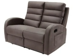 Canapé 2 Places Relax En Tissu GIORGIA - Marron -Meubles Soldes Boutique canape 391849