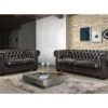 Canapé Chesterfield 3 Places BRENTON 100% Cuir De Buffle - Marron Reflets Châtains 2 Canapé Chesterfield 3 Places BRENTON 100% Cuir De Buffle - Marron Reflets Châtains -Meubles Soldes Boutique canape 401993