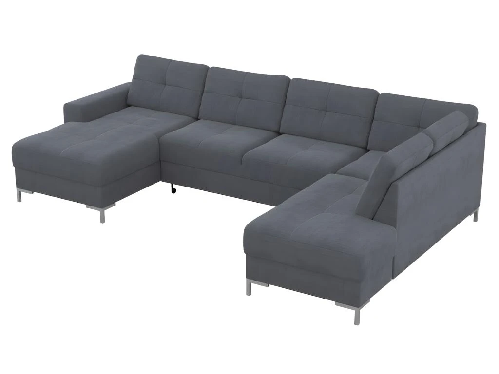 Canapé D'angle Panoramique Convertible JENSEN En Tissu - Anthracite - Angle Droit 6 Canapé D'angle Panoramique Convertible JENSEN En Tissu - Anthracite - Angle Droit – Image 4