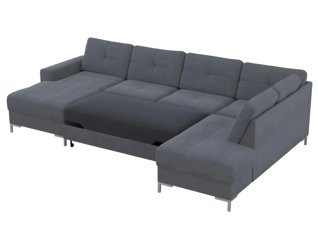 Canapé D'angle Panoramique Convertible JENSEN En Tissu - Anthracite - Angle Droit 8 Canapé D'angle Panoramique Convertible JENSEN En Tissu - Anthracite - Angle Droit – Image 6