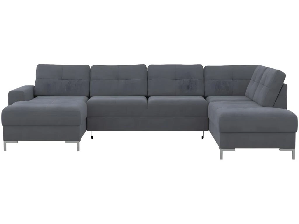 Canapé D'angle Panoramique Convertible JENSEN En Tissu - Anthracite - Angle Droit 7 Canapé D'angle Panoramique Convertible JENSEN En Tissu - Anthracite - Angle Droit – Image 5