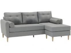 Canapé D'angle Réversible En Tissu FLEN - Gris Clair 8 Canapé D'angle Réversible En Tissu FLEN - Gris Clair -Meubles Soldes Boutique canape 406527