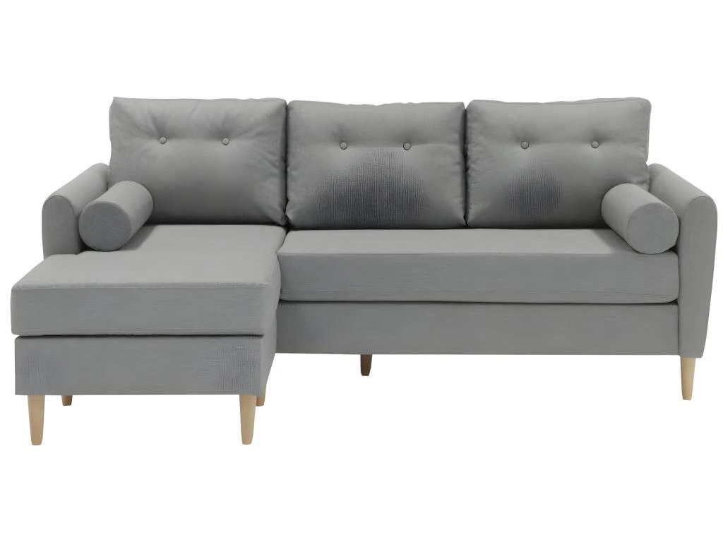 Canapé D'angle Réversible En Tissu FLEN - Gris Clair 4 Canapé D'angle Réversible En Tissu FLEN - Gris Clair – Image 2