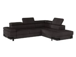 Canapé D'angle Convertible En Tissu DAMIEN II - Anthracite - Angle Droit -Meubles Soldes Boutique canape 421393