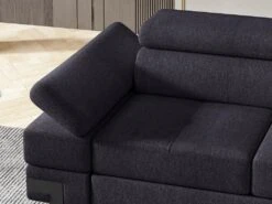 Canapé D'angle Convertible En Tissu DAMIEN II - Anthracite - Angle Droit -Meubles Soldes Boutique canape 421397