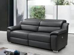 Canapé 3 Places Relax électrique En Cuir ARENA III - Noir