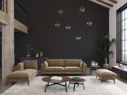 Canapé 3 Places En Velours KESTREL - Taupe De Pascal Morabito