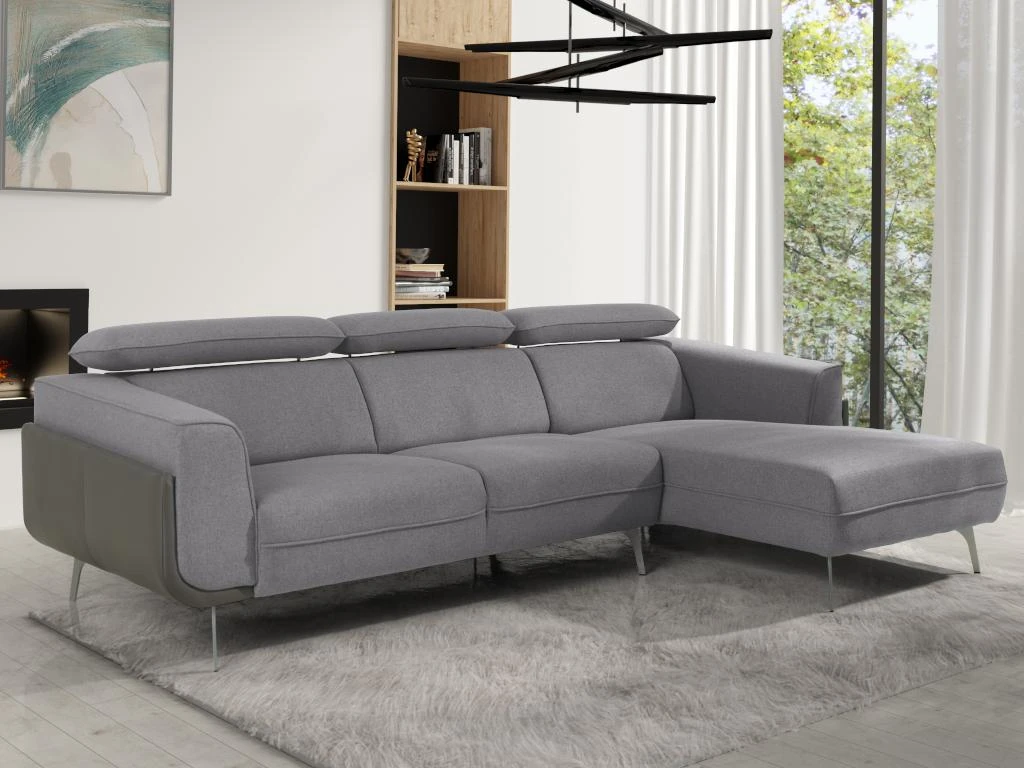 Canapé D'angle Fixe ALSENO - Gris - Angle Droit 9 Canapé D'angle Fixe ALSENO - Gris - Angle Droit – Image 7