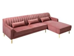 Canapé D'angle MEYREUIL En Velours - Vieux Rose - Angle Droit 12 Canapé D'angle MEYREUIL En Velours - Vieux Rose - Angle Droit -Meubles Soldes Boutique canape 448963