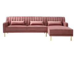 Canapé D'angle MEYREUIL En Velours - Vieux Rose - Angle Droit 11 Canapé D'angle MEYREUIL En Velours - Vieux Rose - Angle Droit -Meubles Soldes Boutique canape 448971